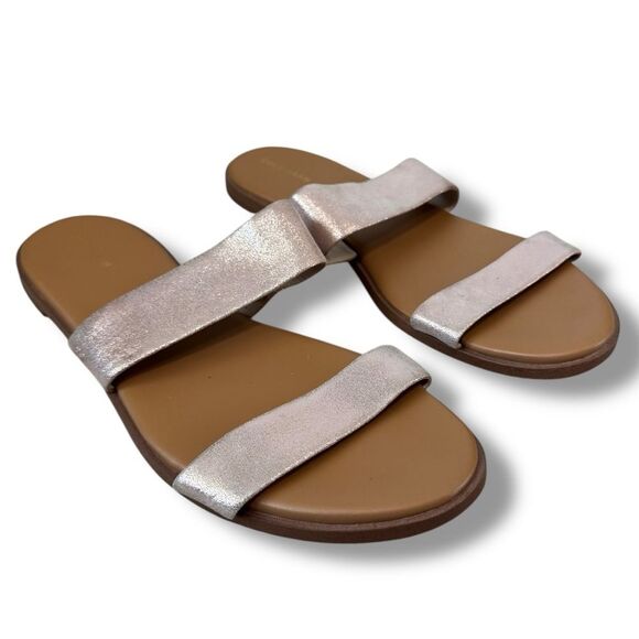 Cole Haan Womens Pink Rose Gold Double Strap Leather Slide Sandals Size 11 - Picture 2 of 10